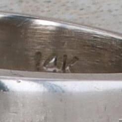 14k White Gold Baguette Double Row Band Ring