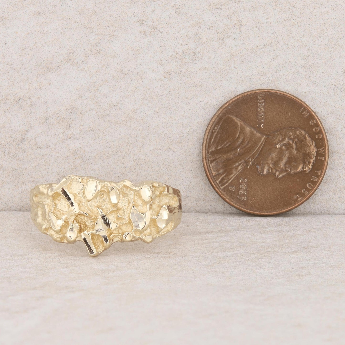 10k Yellow Gold Nugget Style Ring