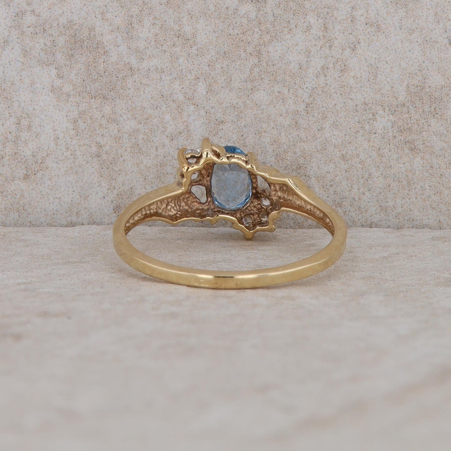 10k Yellow Gold Synthetic Spinel and Cubic Zirconia Ring