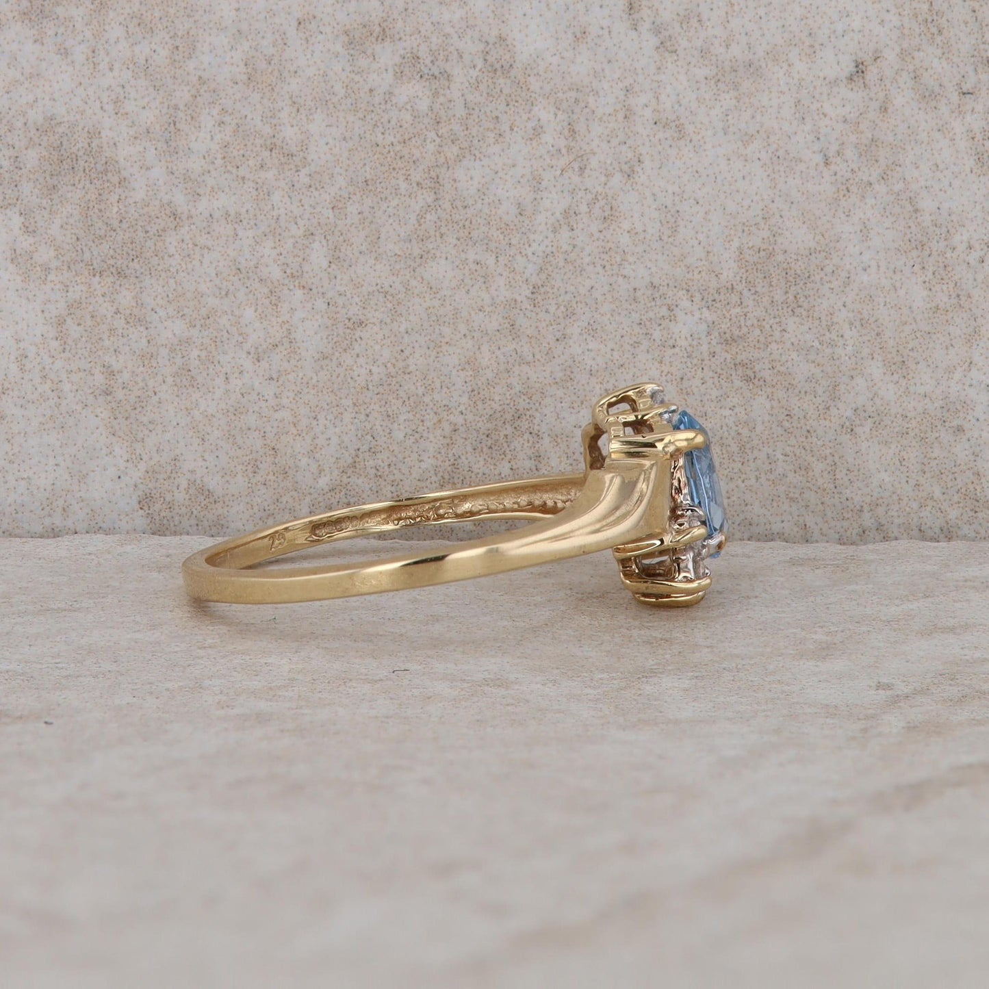 10k Yellow Gold Synthetic Spinel and Cubic Zirconia Ring