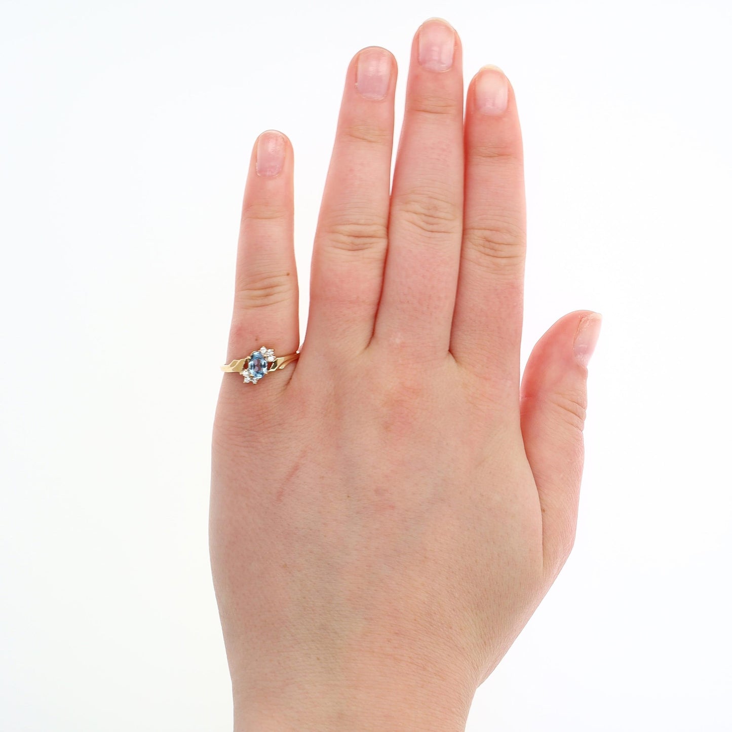 10k Yellow Gold Synthetic Spinel and Cubic Zirconia Ring