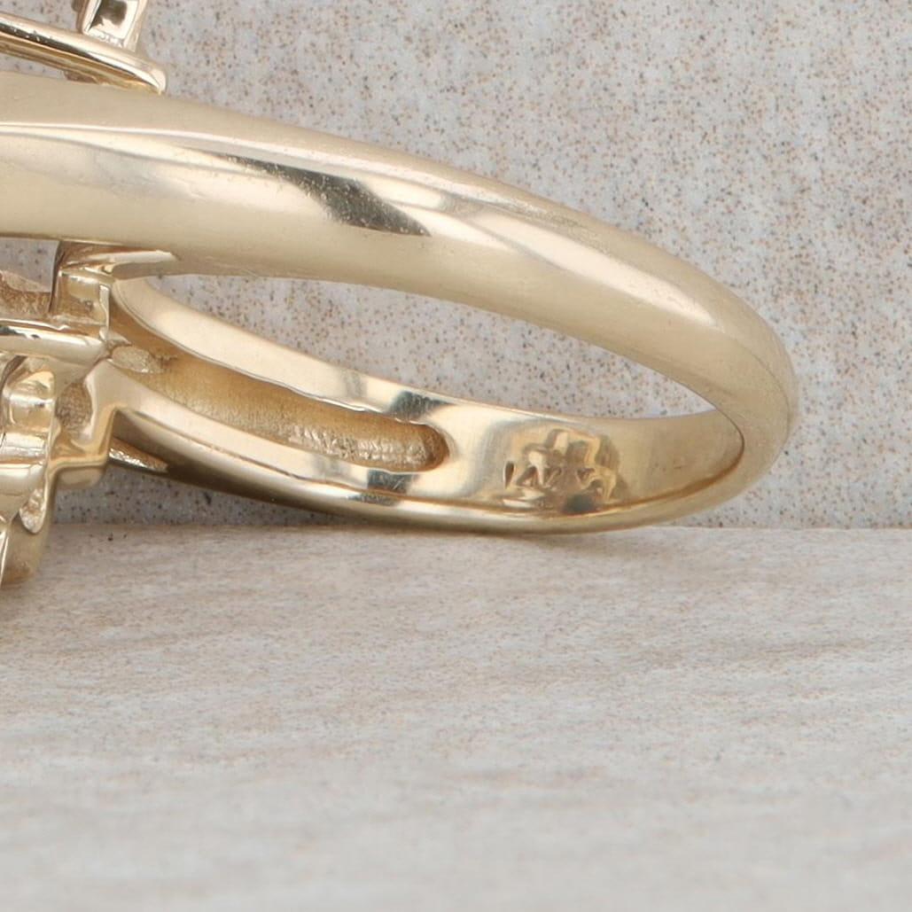 14k Yellow Gold Marquise Sapphire and Diamond Halo Ring
