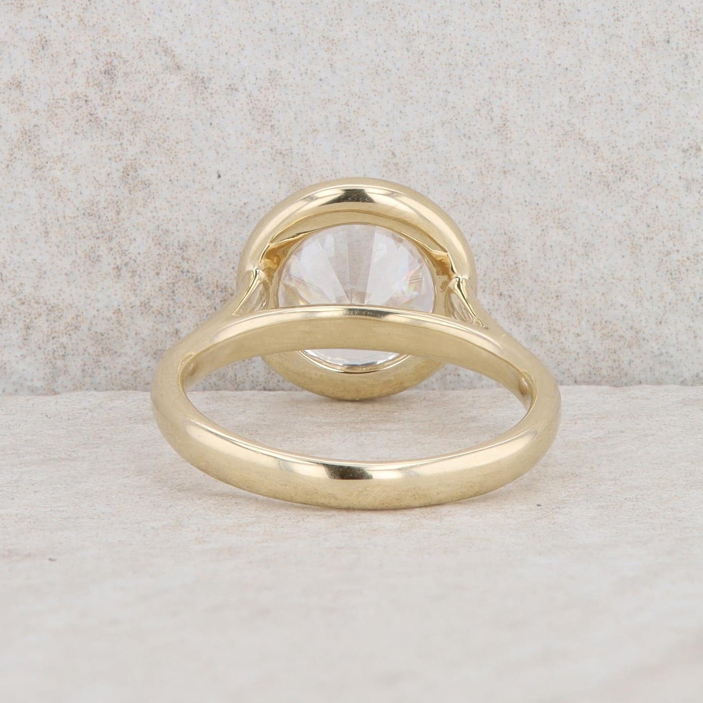 14k Yellow Gold Round Cubic Zirconia Ring