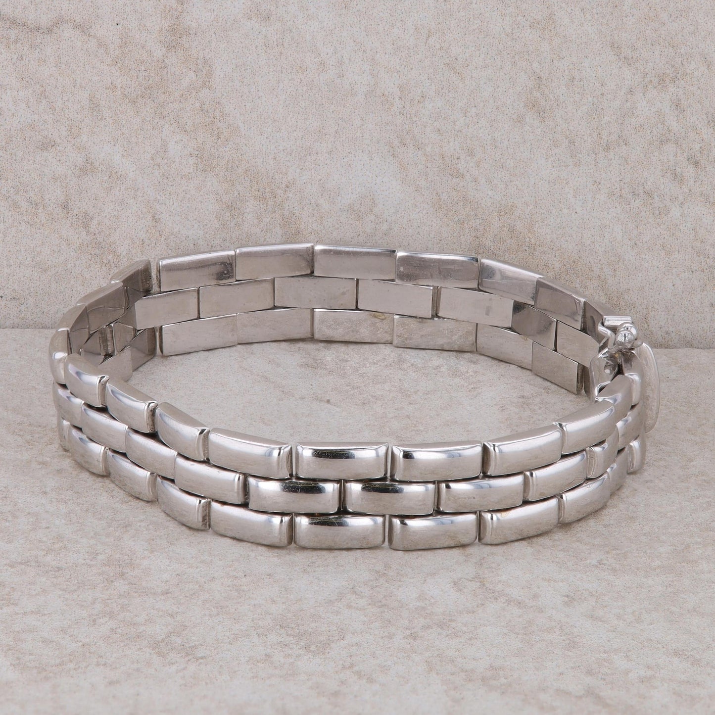 14k White Gold Link Style Bracelet