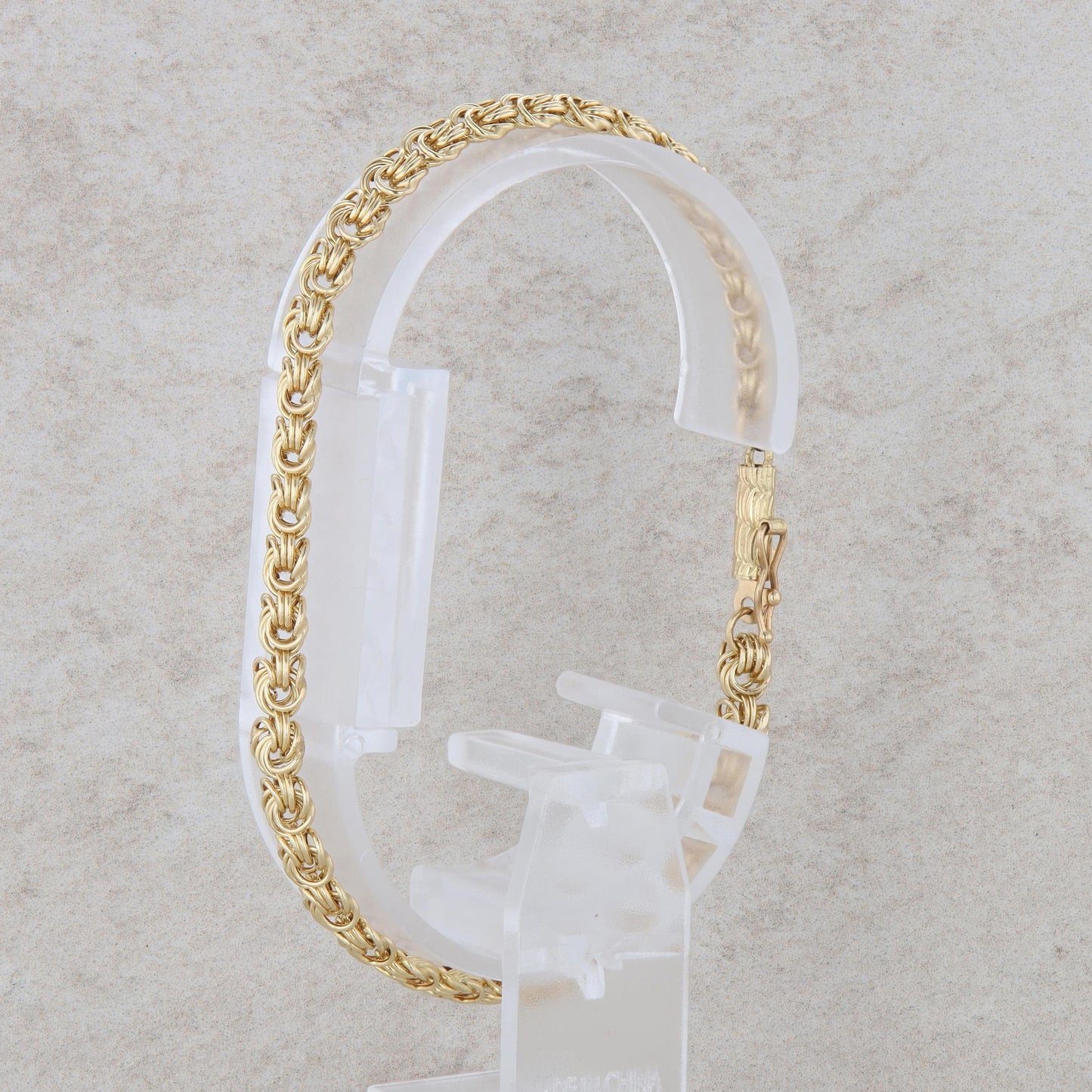 14k Yellow Gold Circle Love Knot Swirl Link Bracelet 2.72g