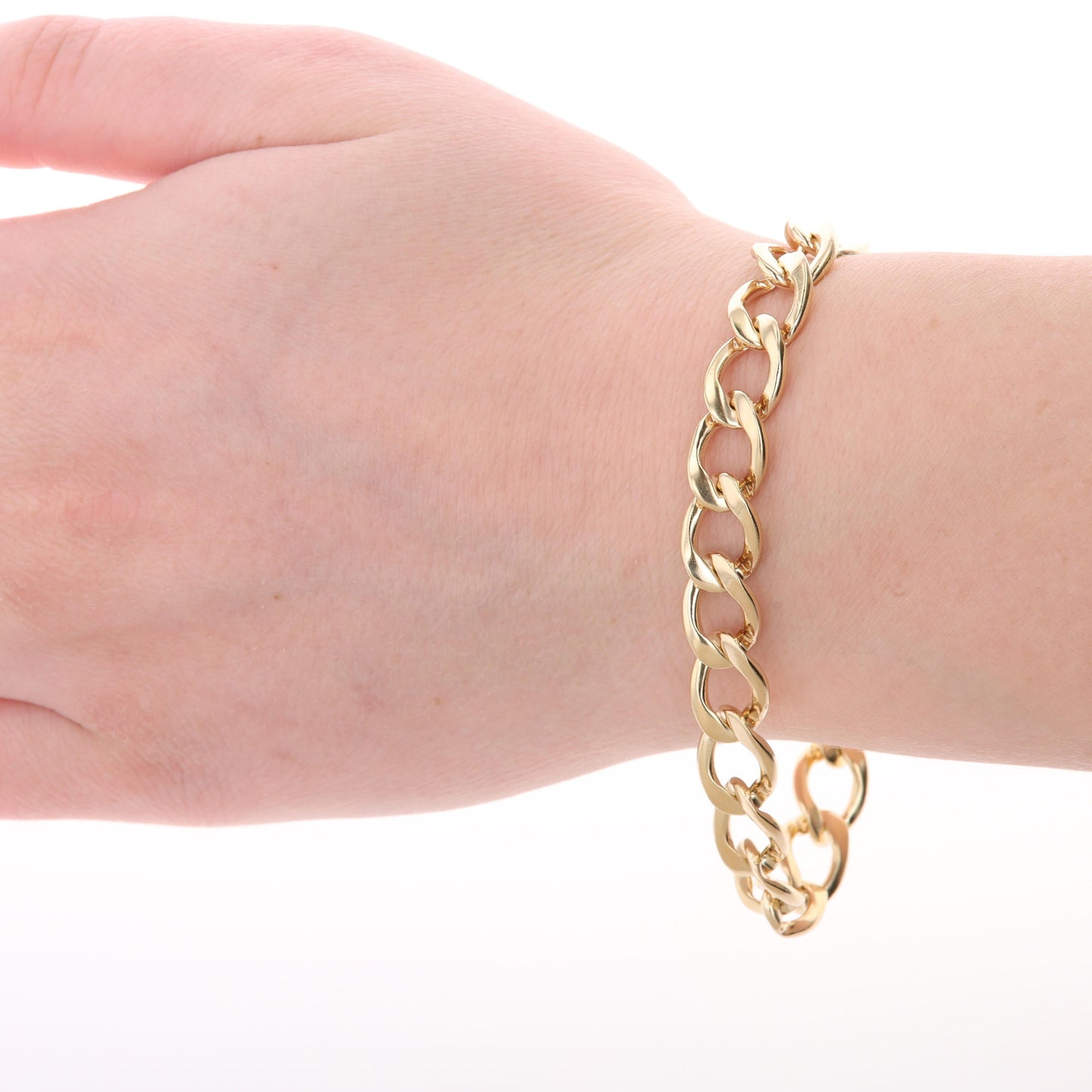 14k Yellow Gold Wide Oval Link Bracelet, 23.1g