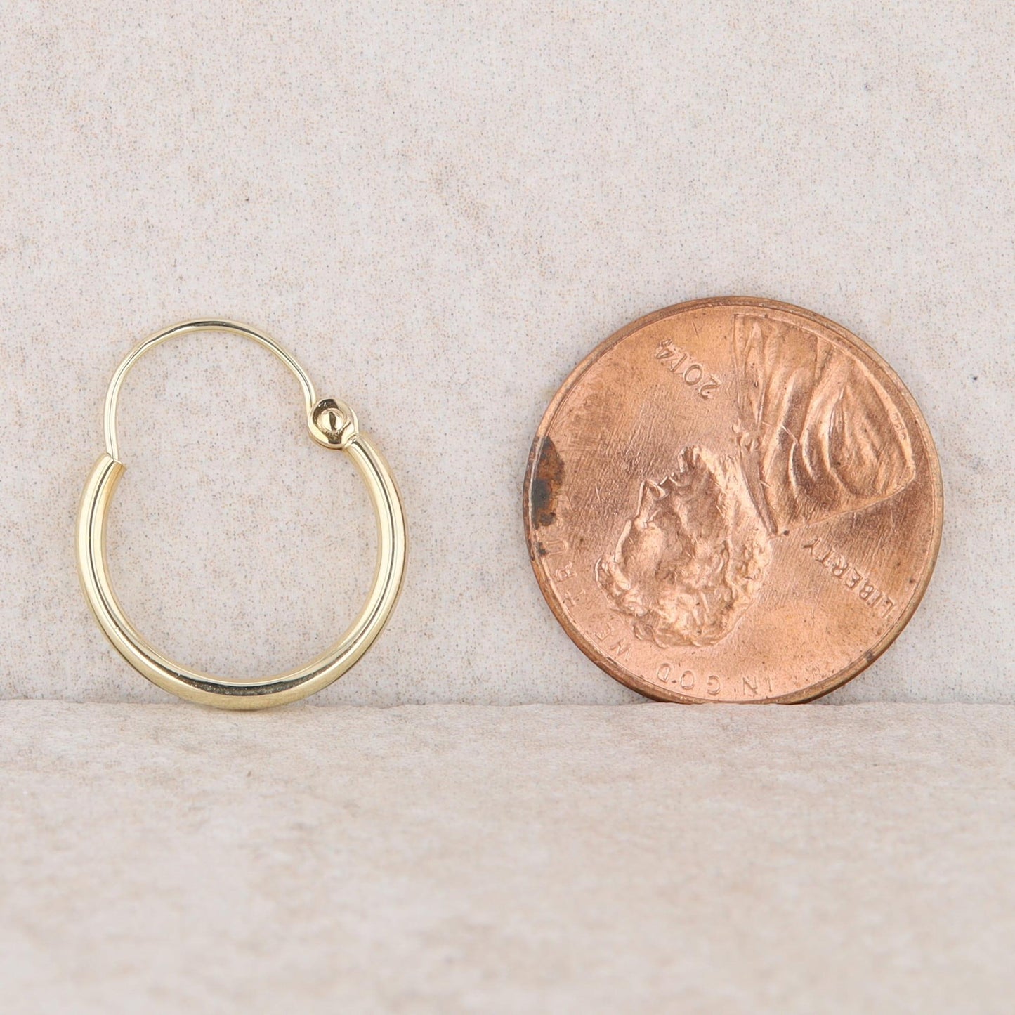 14k Yellow Gold Polished Hoop Earrings 0.90g