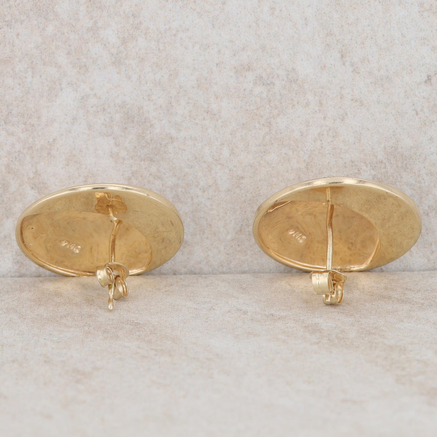 14k Yellow Gold and Onyx Disc Stud Earrings