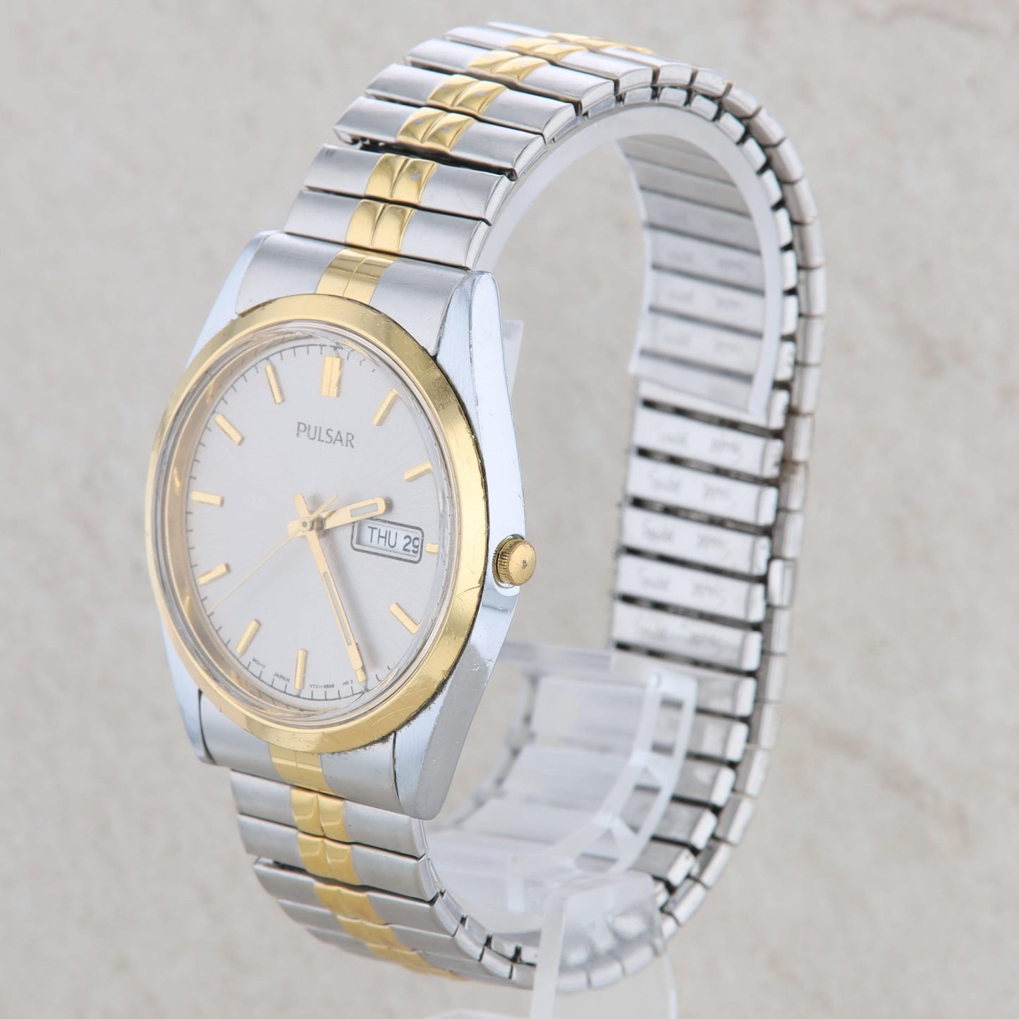 Pulsar Two-Tone Stainless Steel Stretchy Band Watch