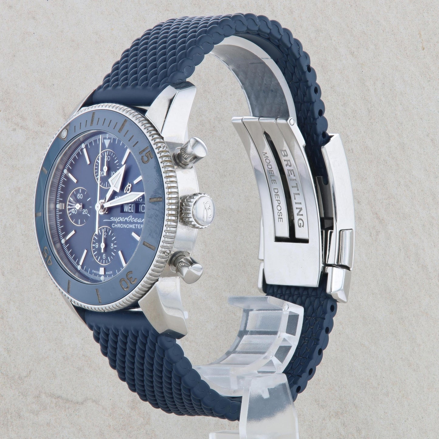 Breitling SuperOcean Heritage II Chronograph 44 Blue Band & Dial Men's Watch
