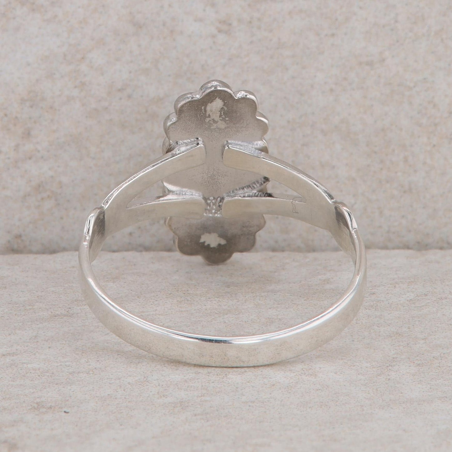 Sterling Silver Hematite Oval Filigree Ring