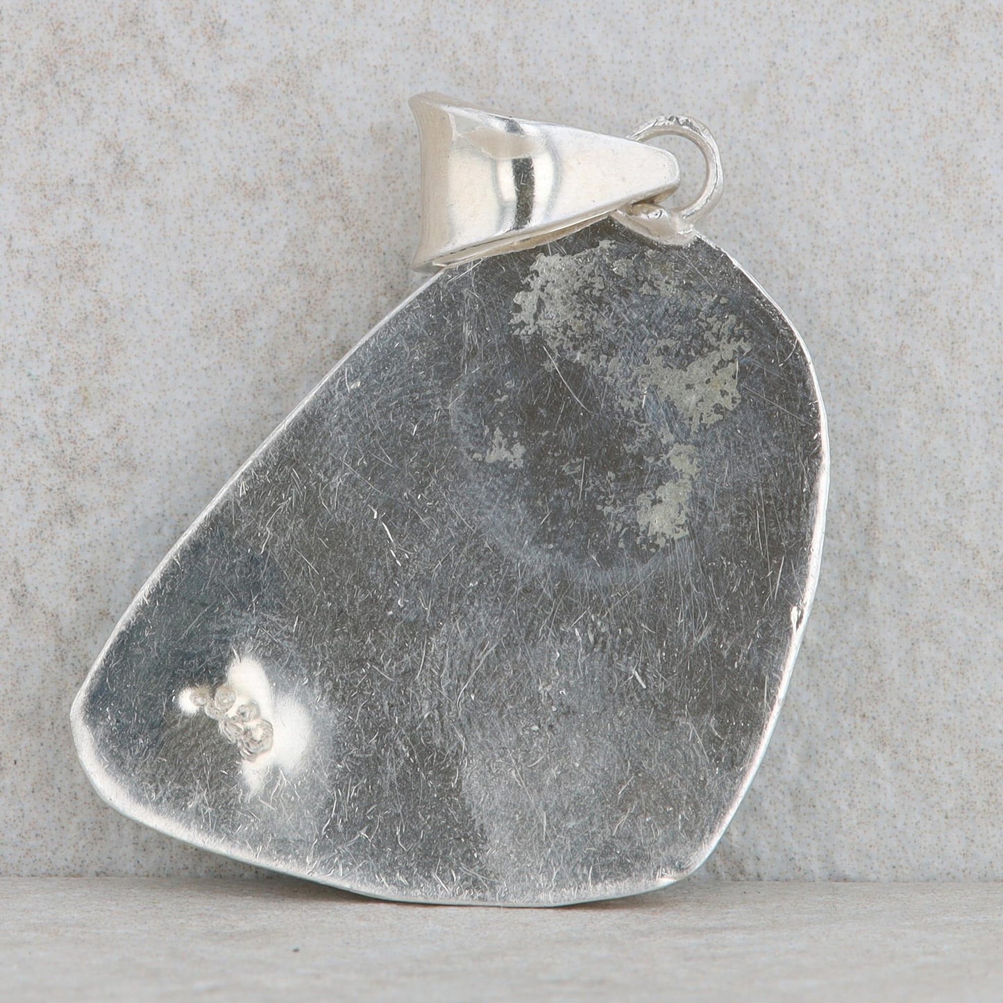 Sterling Silver Larimar Bezel Set Organic Shaped Pendant