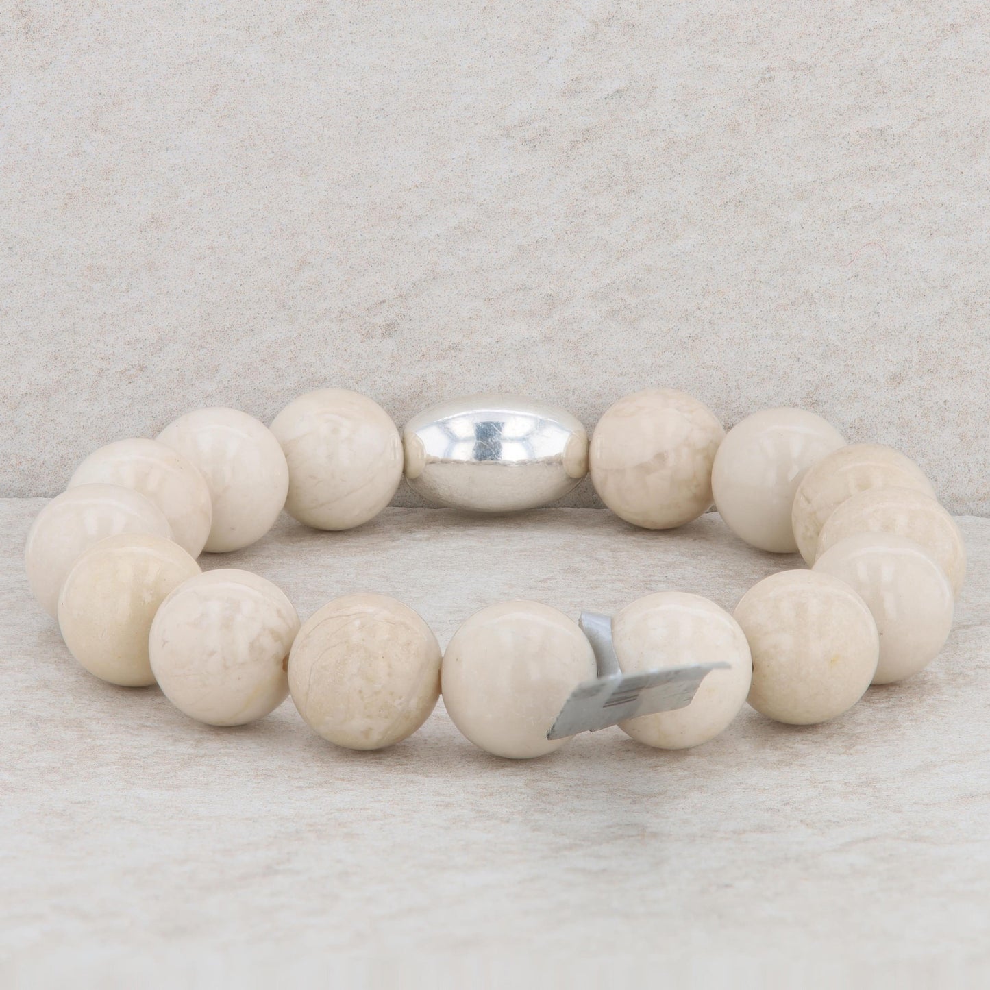 Sterling Silver & Riverstone Beaded Bracelet