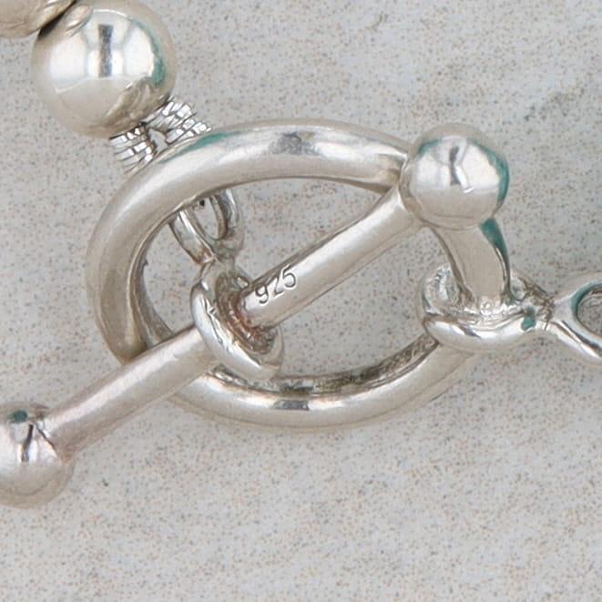 Sterling Silver Crocodile Skin Turquoise Bead Smile Necklace