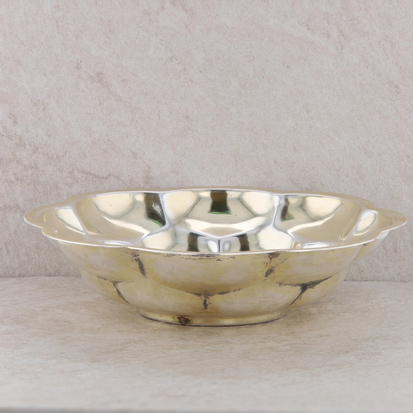 Silver Maria Theresia Coin Scalloped Deep Bowl Dish