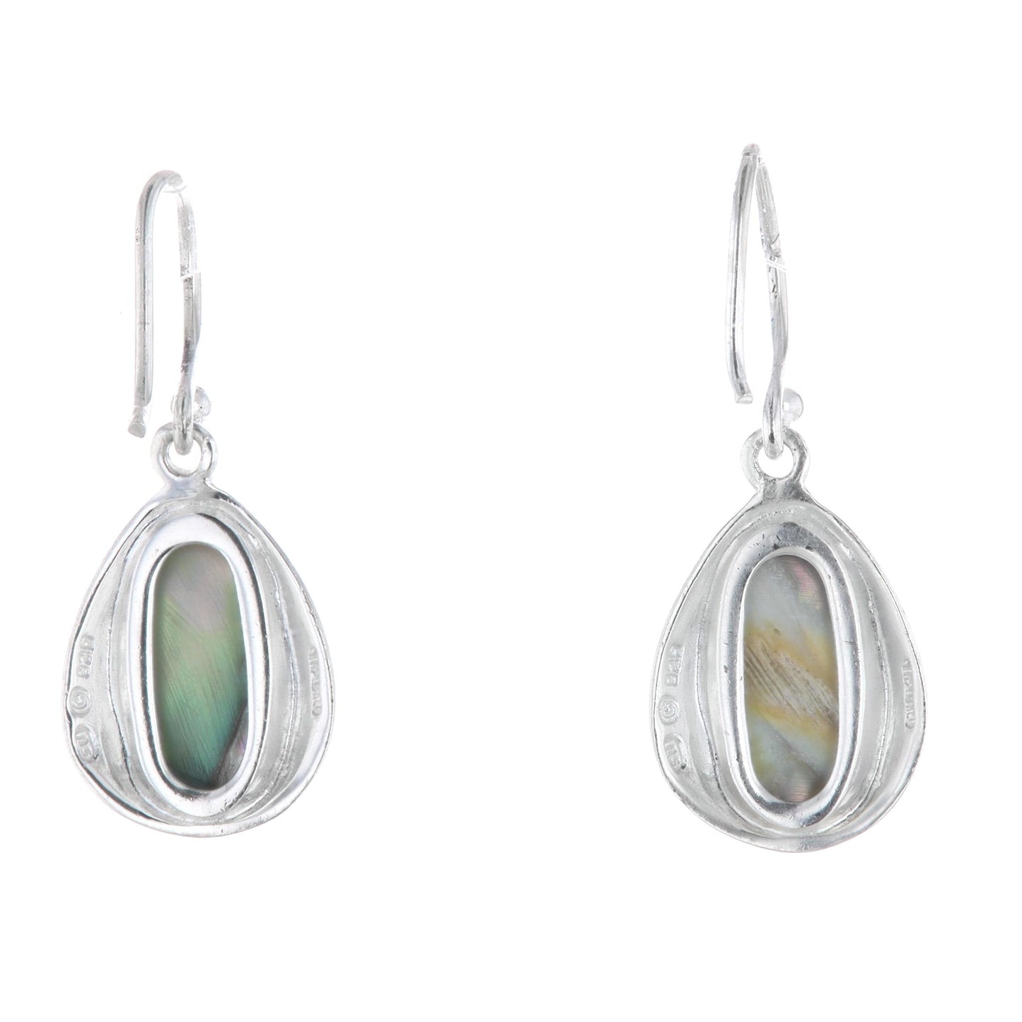 Sterling Silver Abalone Shell Dangle Earrings