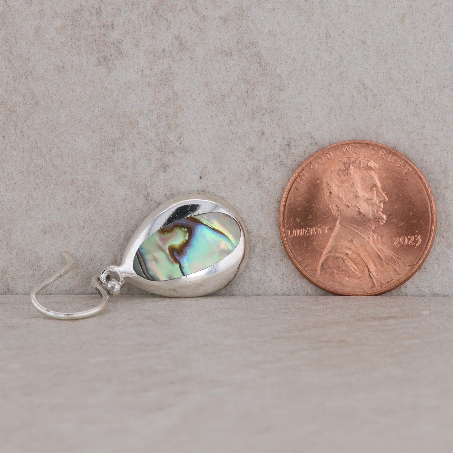 Sterling Silver Abalone Shell Dangle Earrings