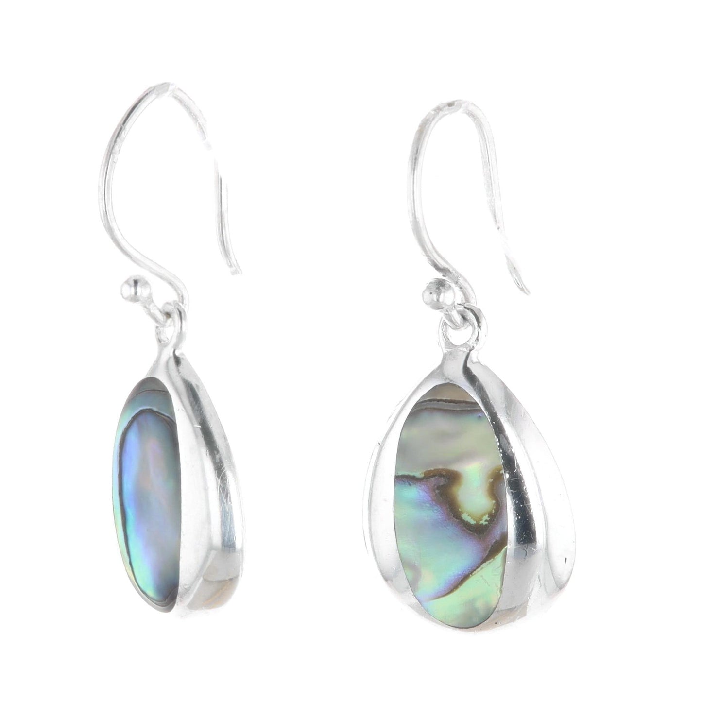 Sterling Silver Abalone Shell Dangle Earrings