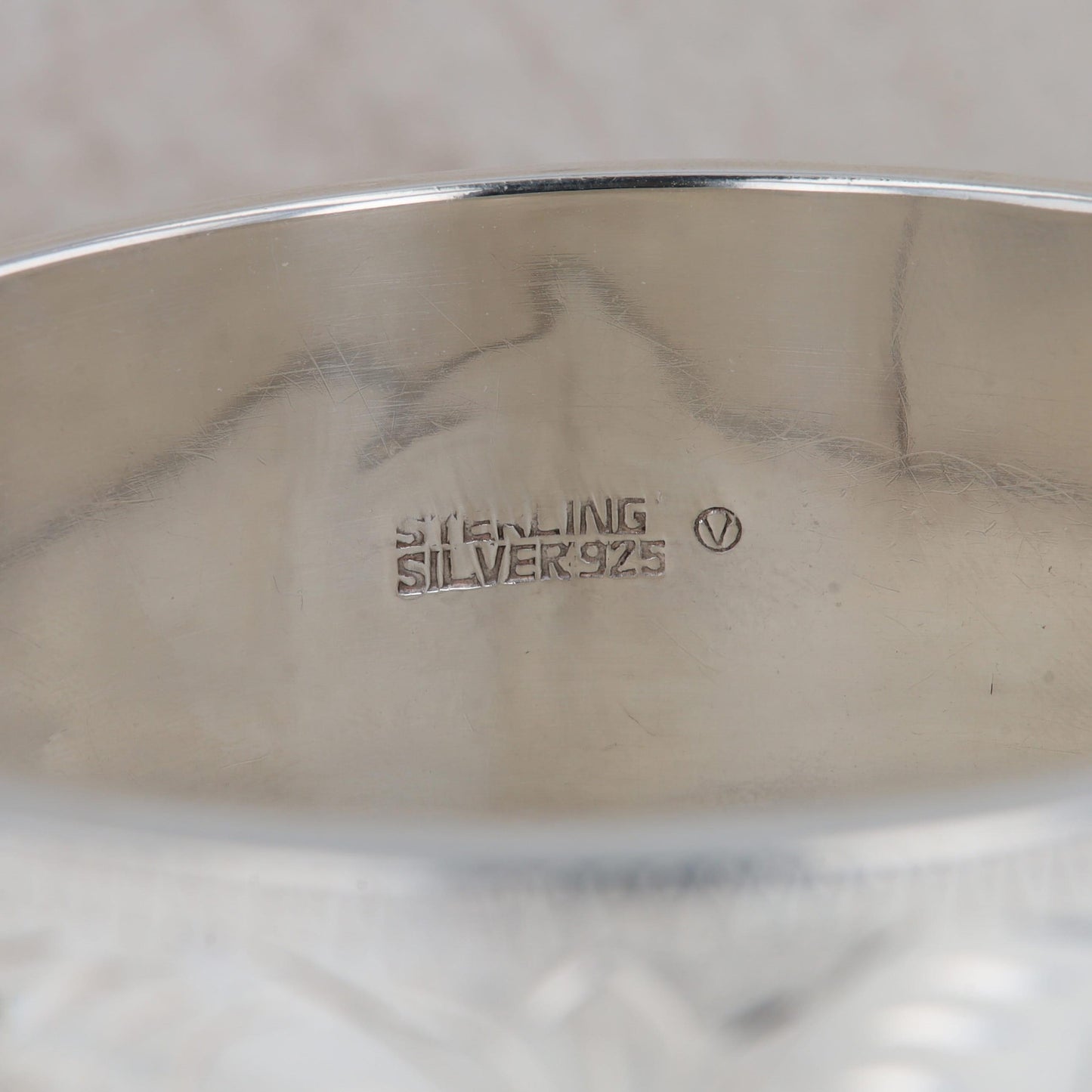 Sterling Silver 30mm Wide Diamond Etched Bangle Bracelet, 57.0g