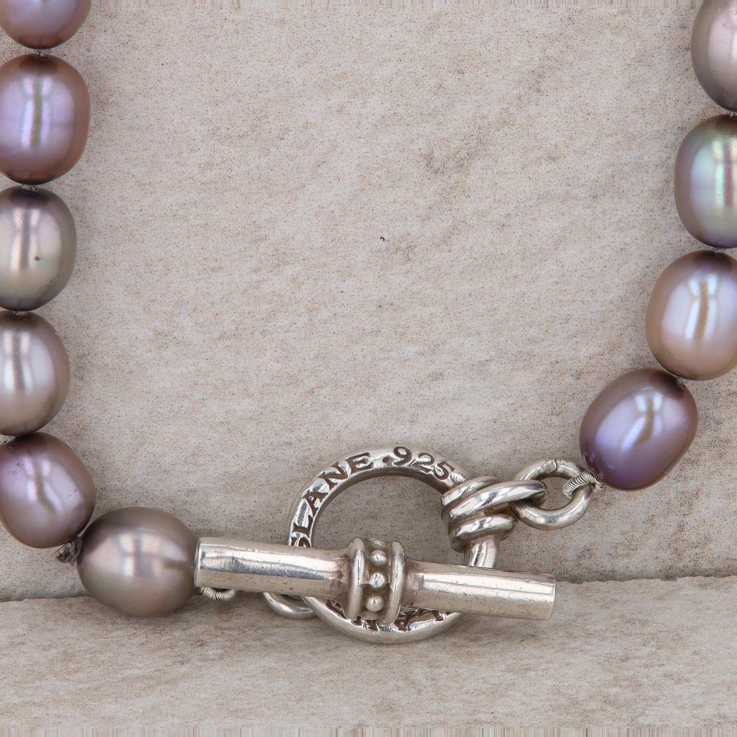 Slane and Slane Tahitian Pearl Necklace with Silver Toggle Clasp