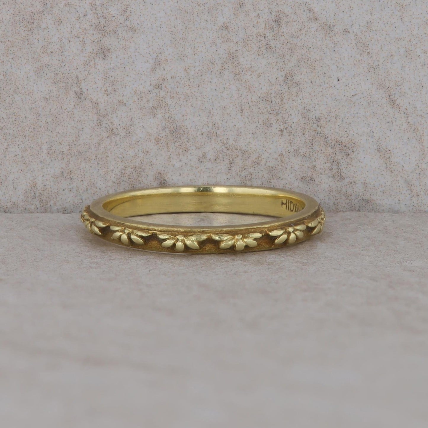 18k Yellow Hidalgo Beaded Fashion Ring Band 2.76g