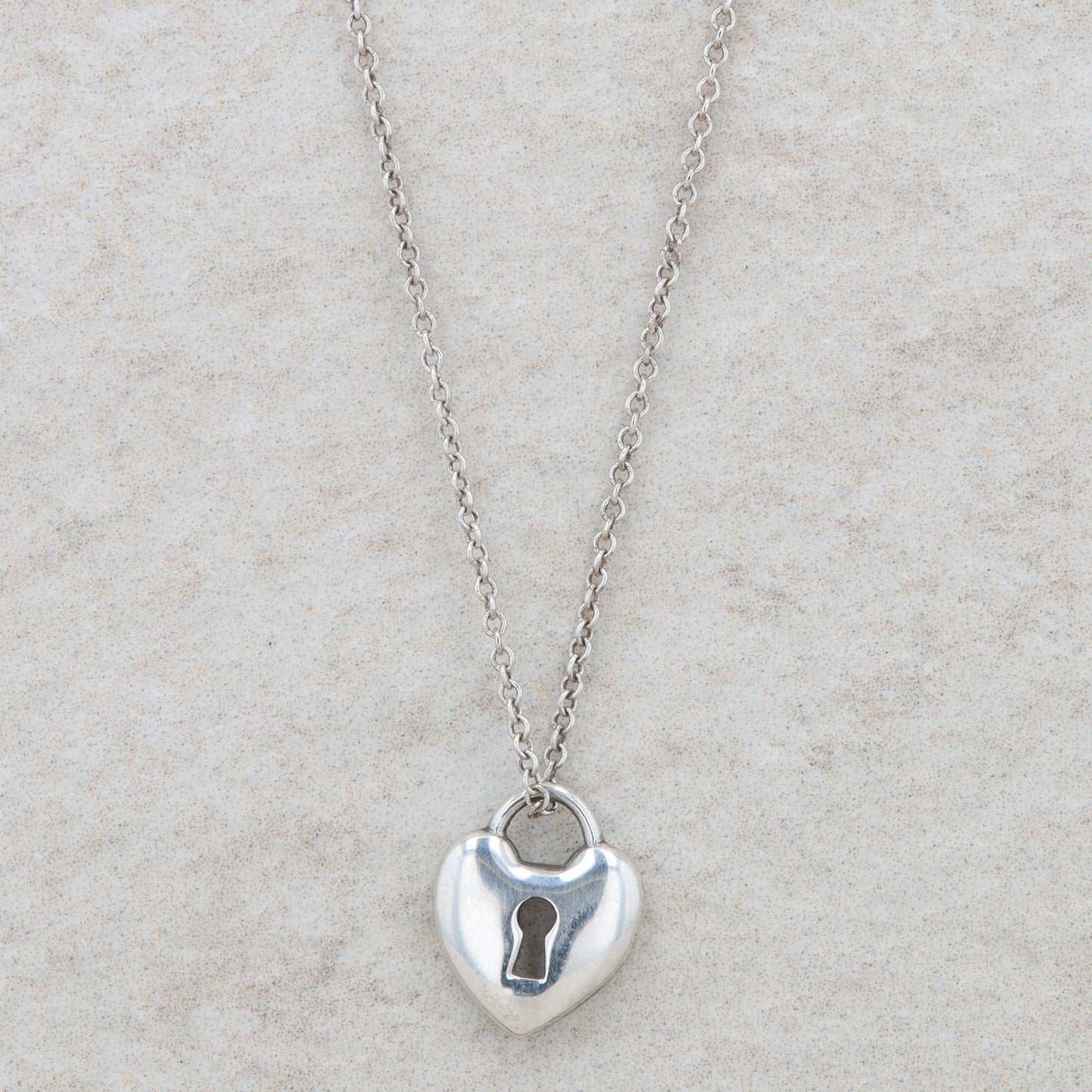 Tiffany & Co Sterling Silver Heart with Keyhole Necklace