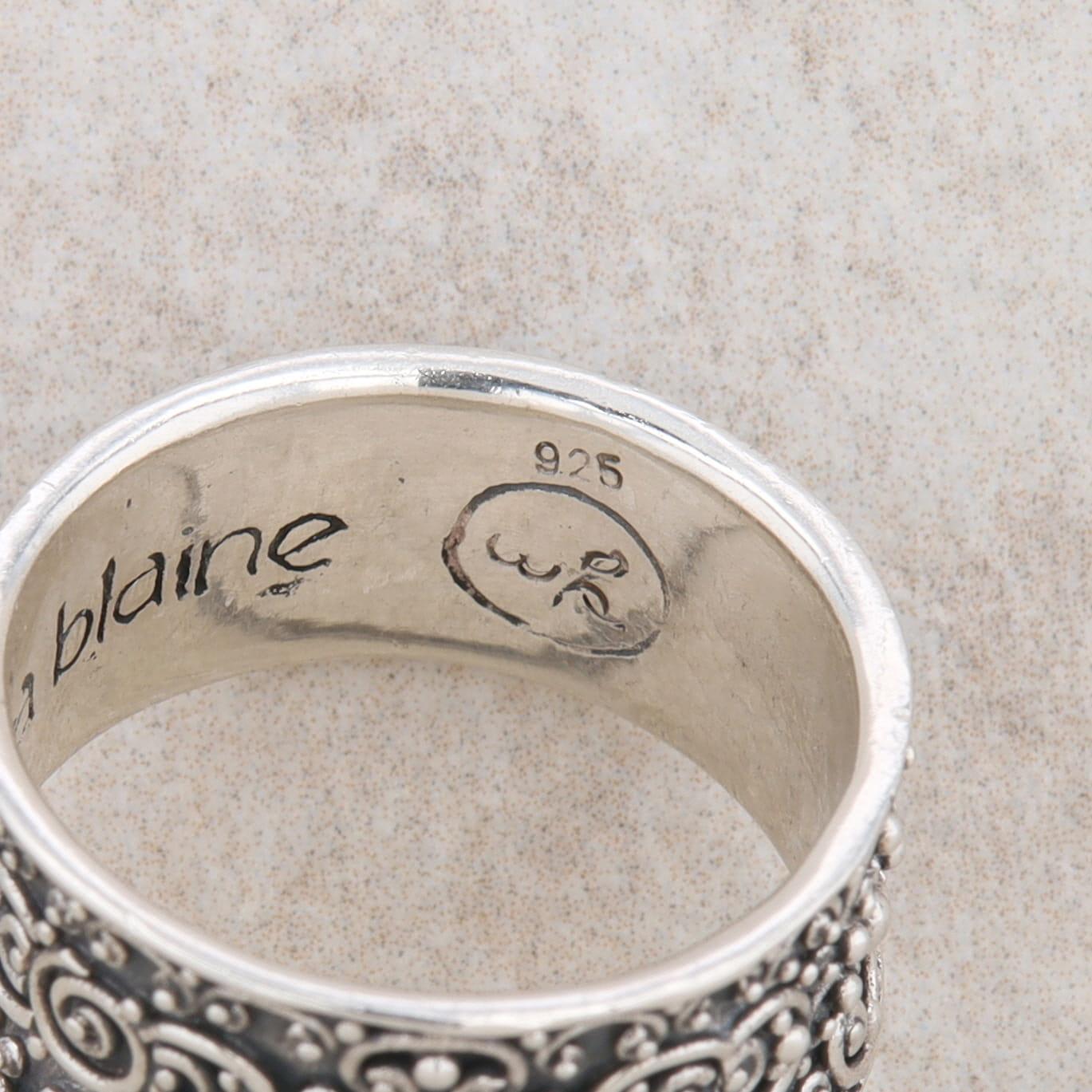 Sterling Silver Sara Blaine Blackened Bead Band