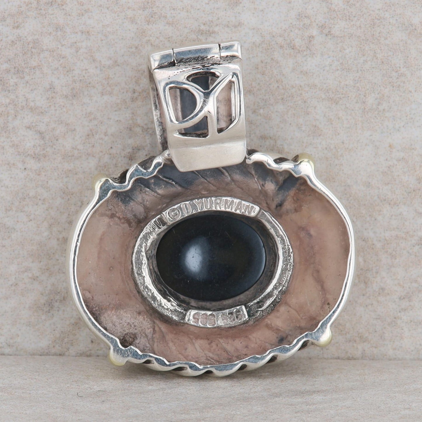 David Yurman Woven/Twisted Oval Hematite Pendant Enhancer