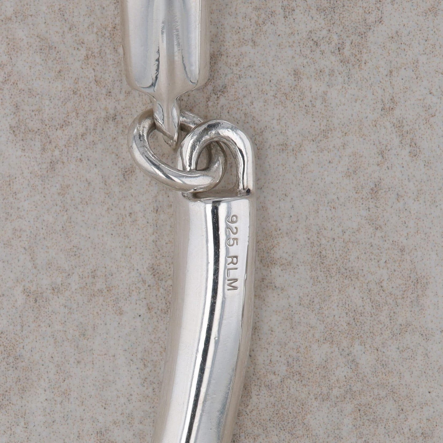 Sterling Silver Robert Morris Curved Bar Link Necklace, 97.0g