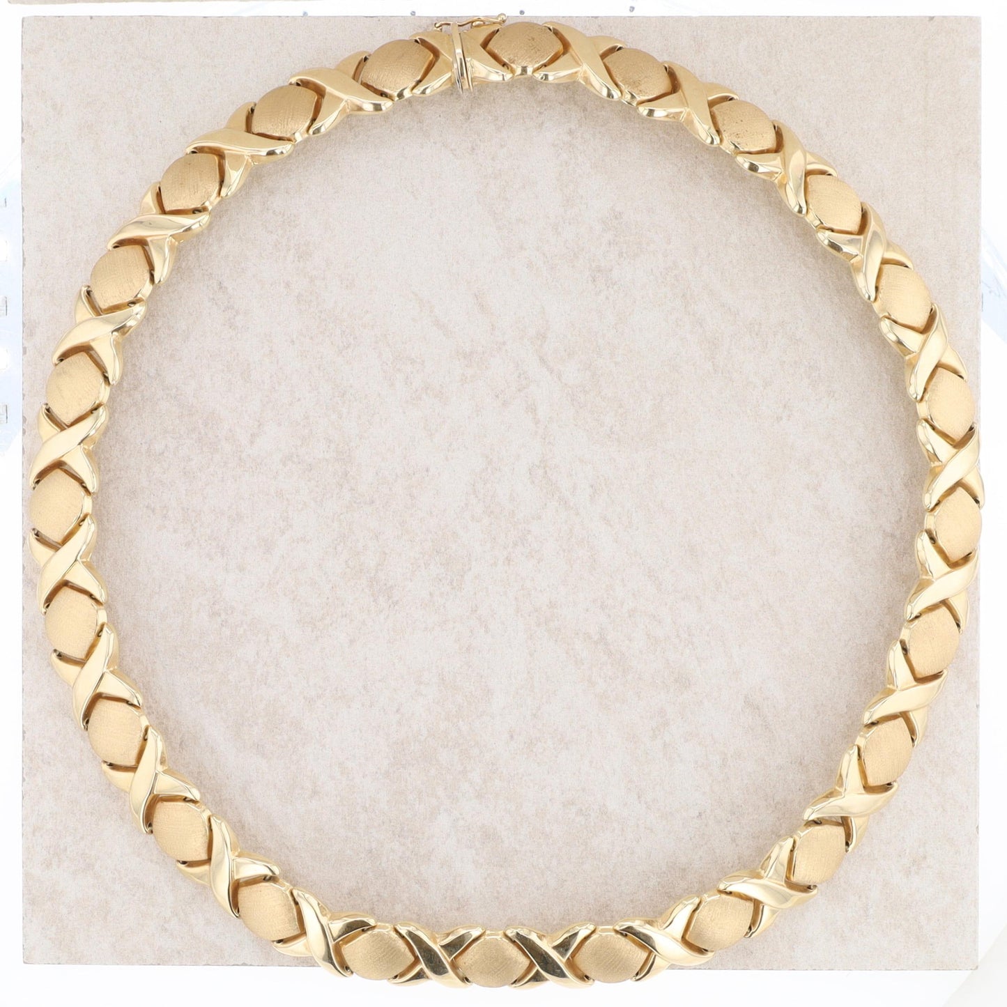 14k Yellow Gold Brushed and Polished Link Necklace 20" 44.0g