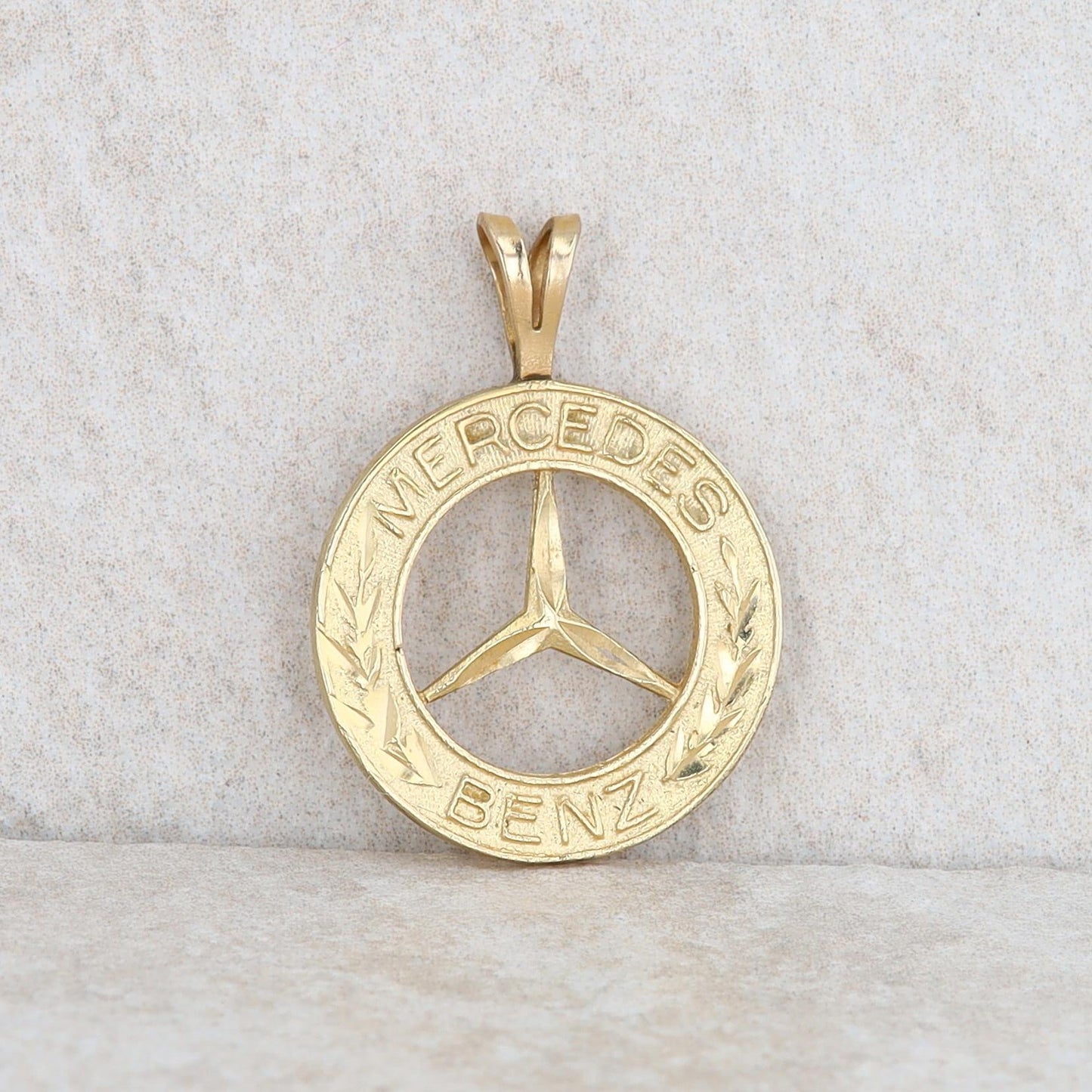 14k Yellow Gold Mercedes Benz Logo Charm/Pendant