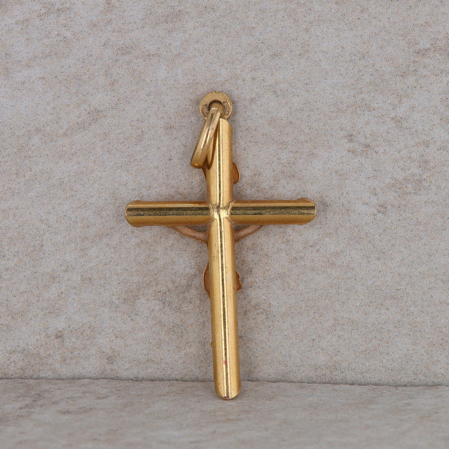 18k Yellow Gold Jesus Crucifixion Cross Pendant 2.82g