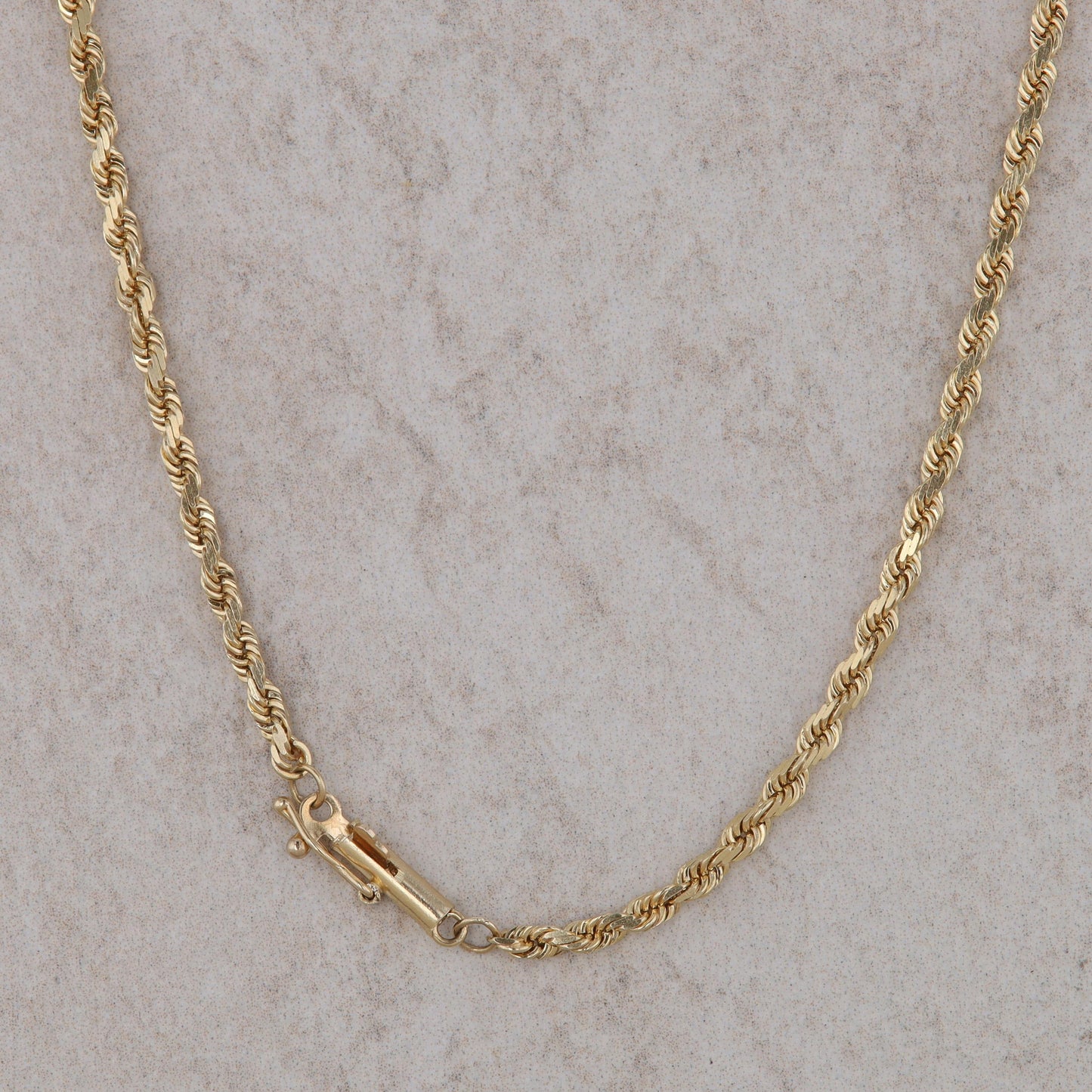 14k Yellow Gold Diamond Heart Pendant and Rope Chain Necklace