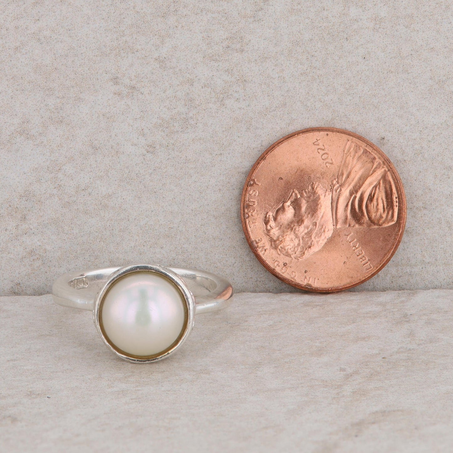 Sterling Silver Freshwater Cultured Pearl Filigree Ring