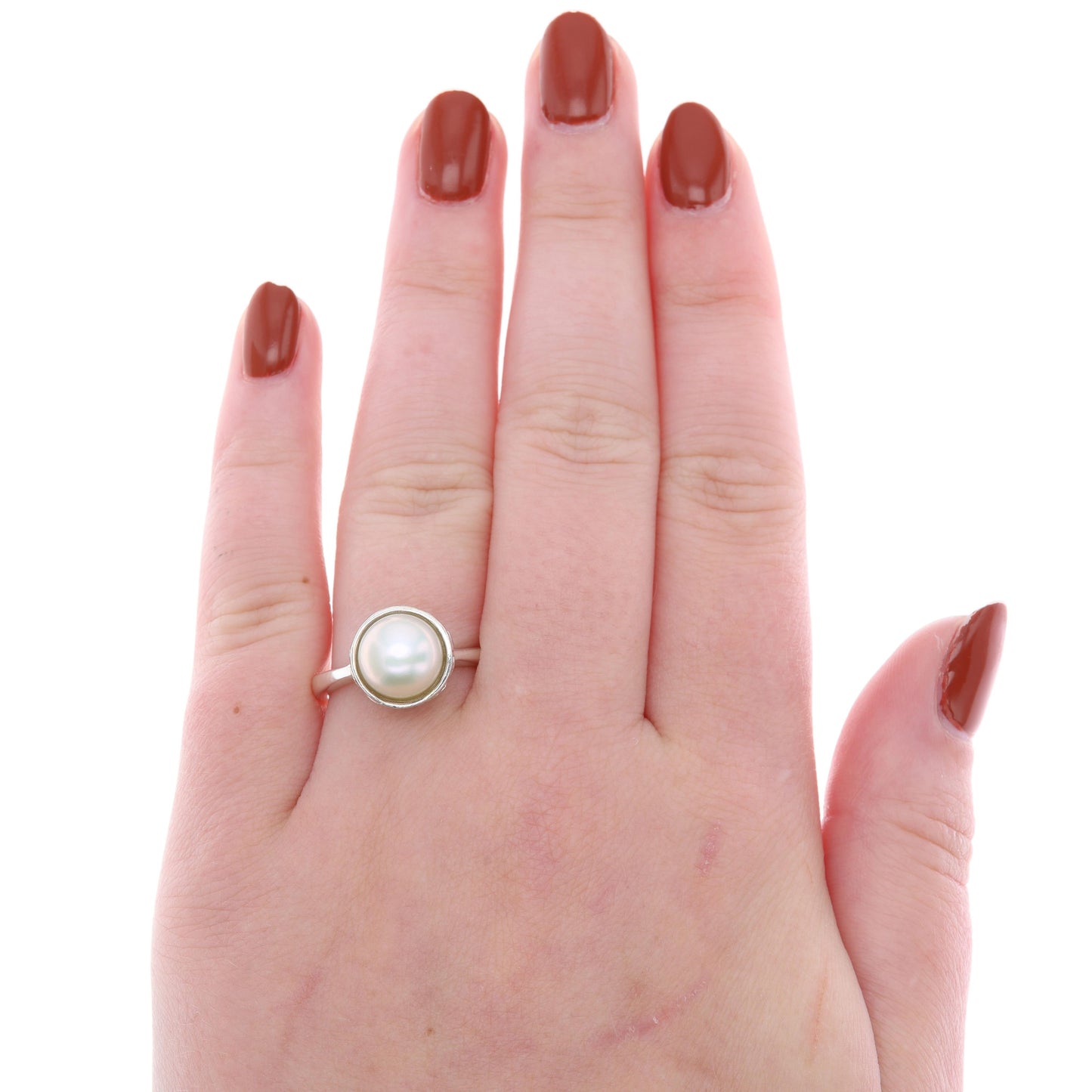 Sterling Silver Freshwater Cultured Pearl Filigree Ring