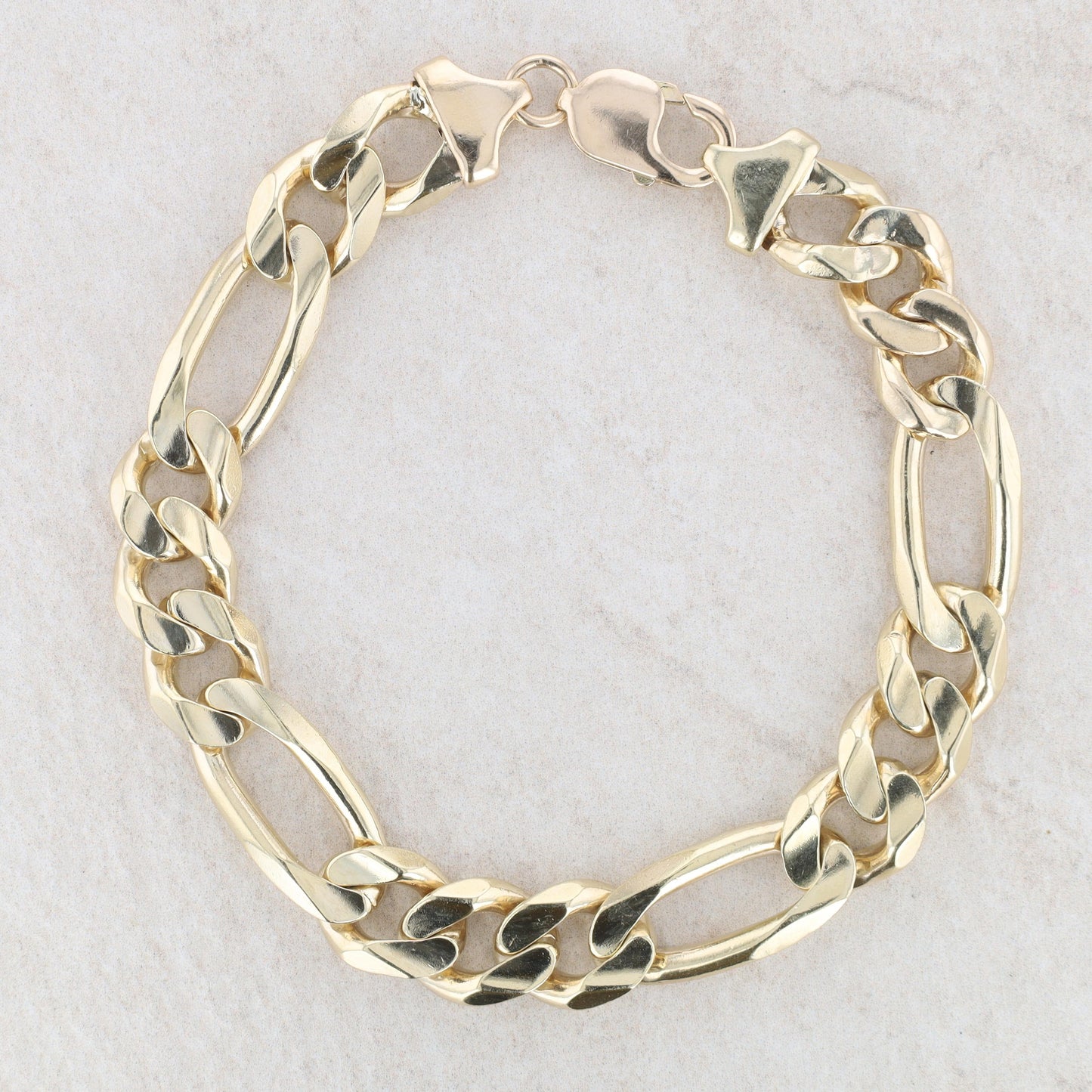 10k Yellow Gold Men's Figaro Bracelet 9.5" 64.0g