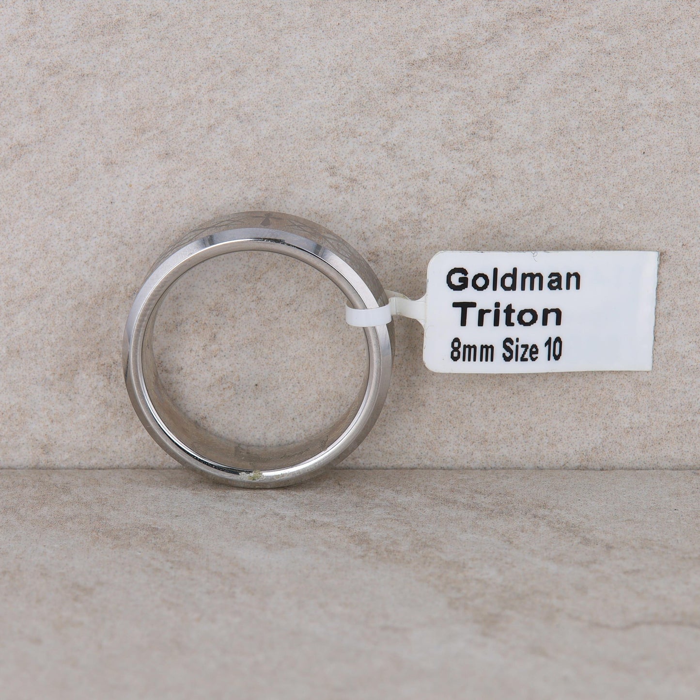 Men's Goldman 'Triton' Tungsten Carbide Band with Cross Design