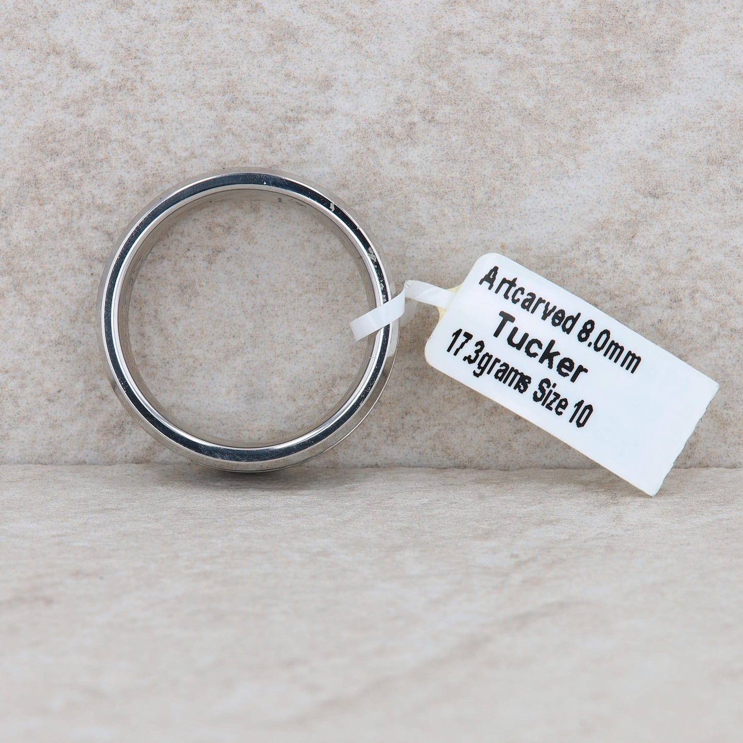 Men's Art Carved White Tungsten 'Tucker' Band