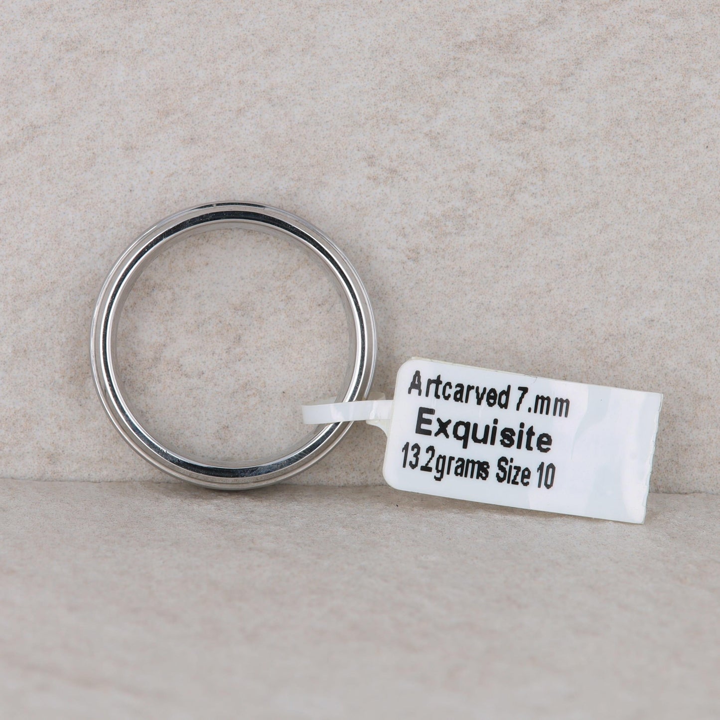 Men's Art Carved White Tungsten 'Exquisite' Wedding Band