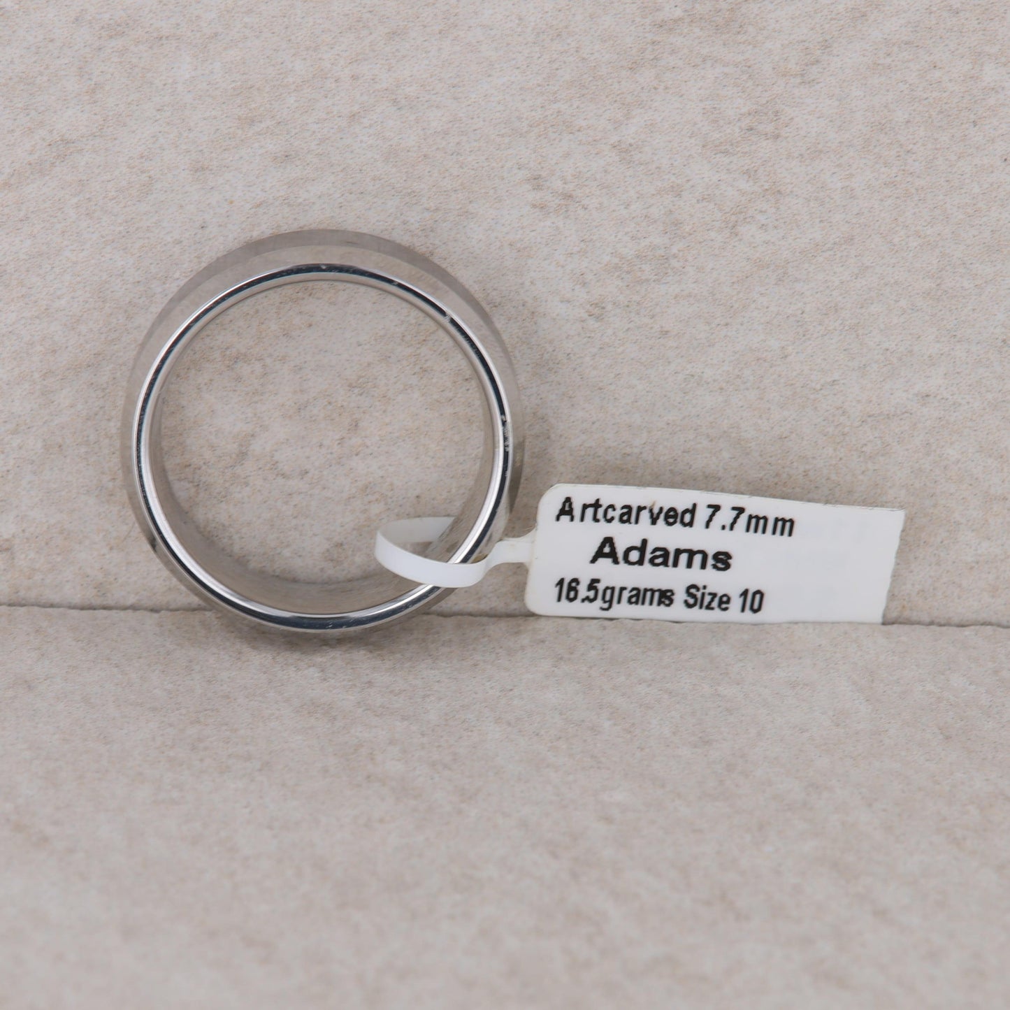 Men's Art Carved White Tungsten 'Adams' Wedding Band