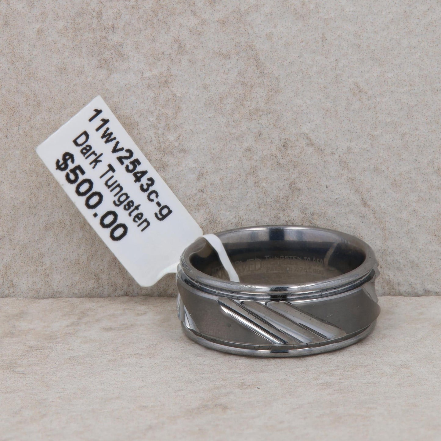Men's Art Carved Dark Tungsten 'Newfield' Wedding Band