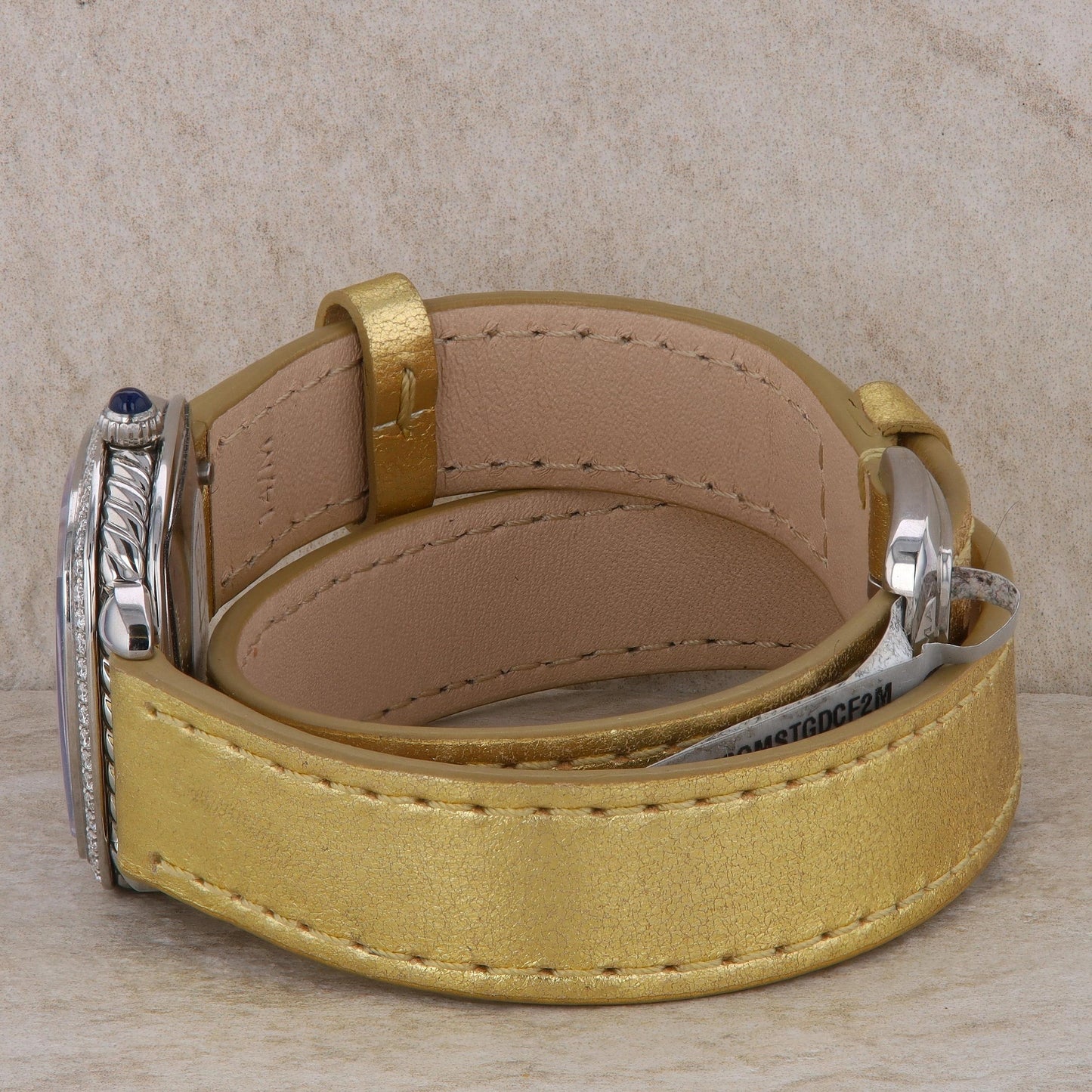 David Yurman 'Albion' Diamond & Gold Metallic Double Wrap Watch