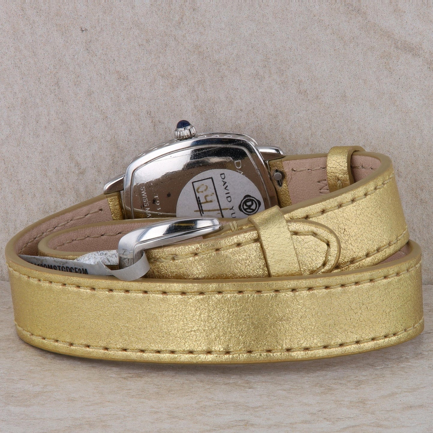 David Yurman 'Albion' Diamond & Gold Metallic Double Wrap Watch