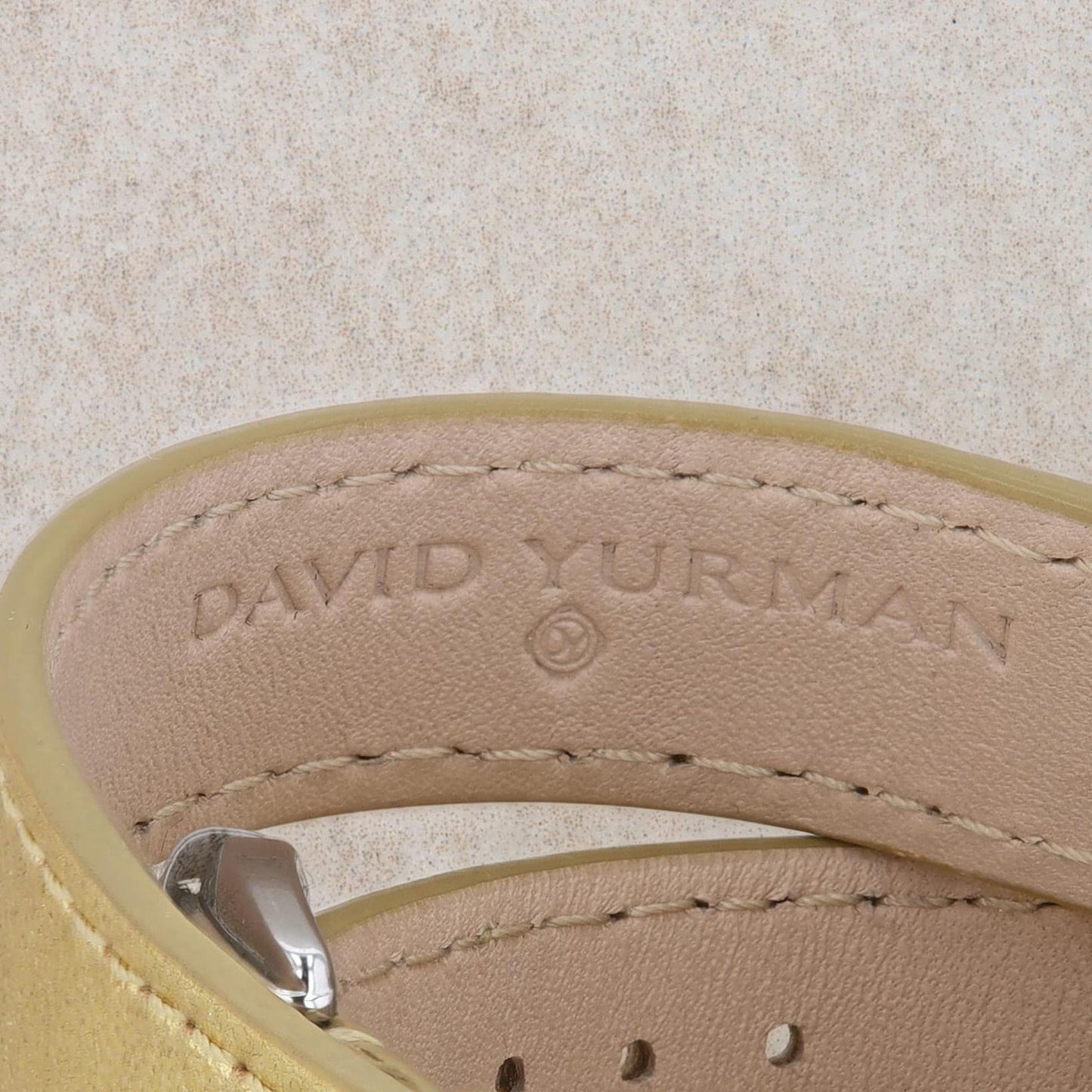David Yurman 'Albion' Diamond & Gold Metallic Double Wrap Watch