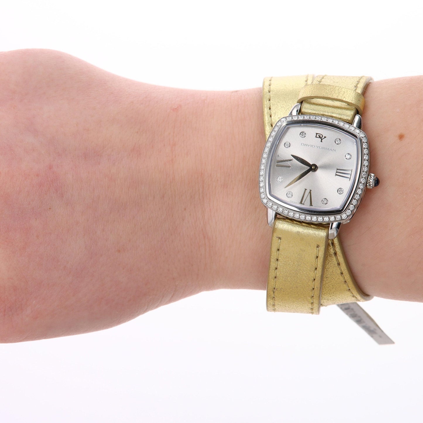 David Yurman 'Albion' Diamond & Gold Metallic Double Wrap Watch