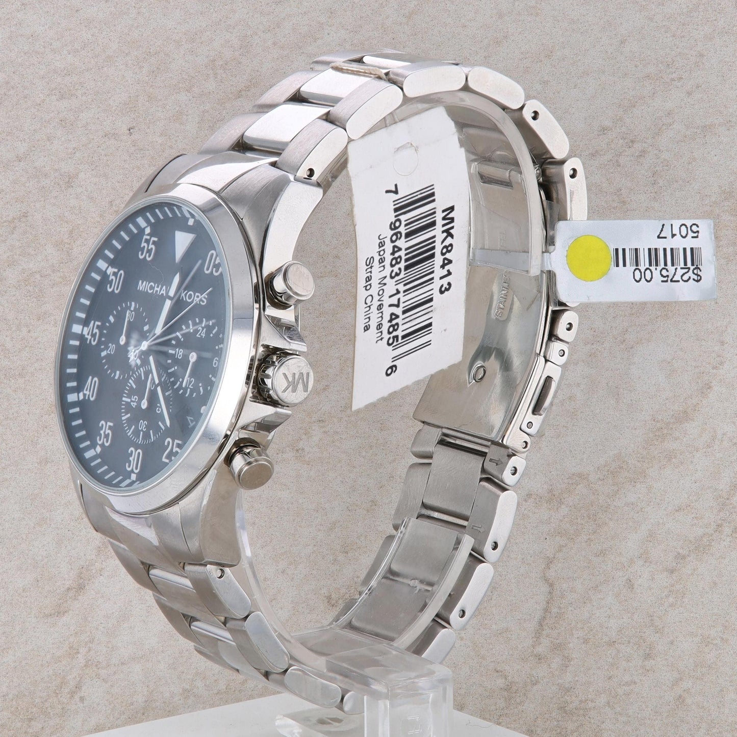 Michael Kors "Gage" Black and Stainless Men's Watch #MK8413