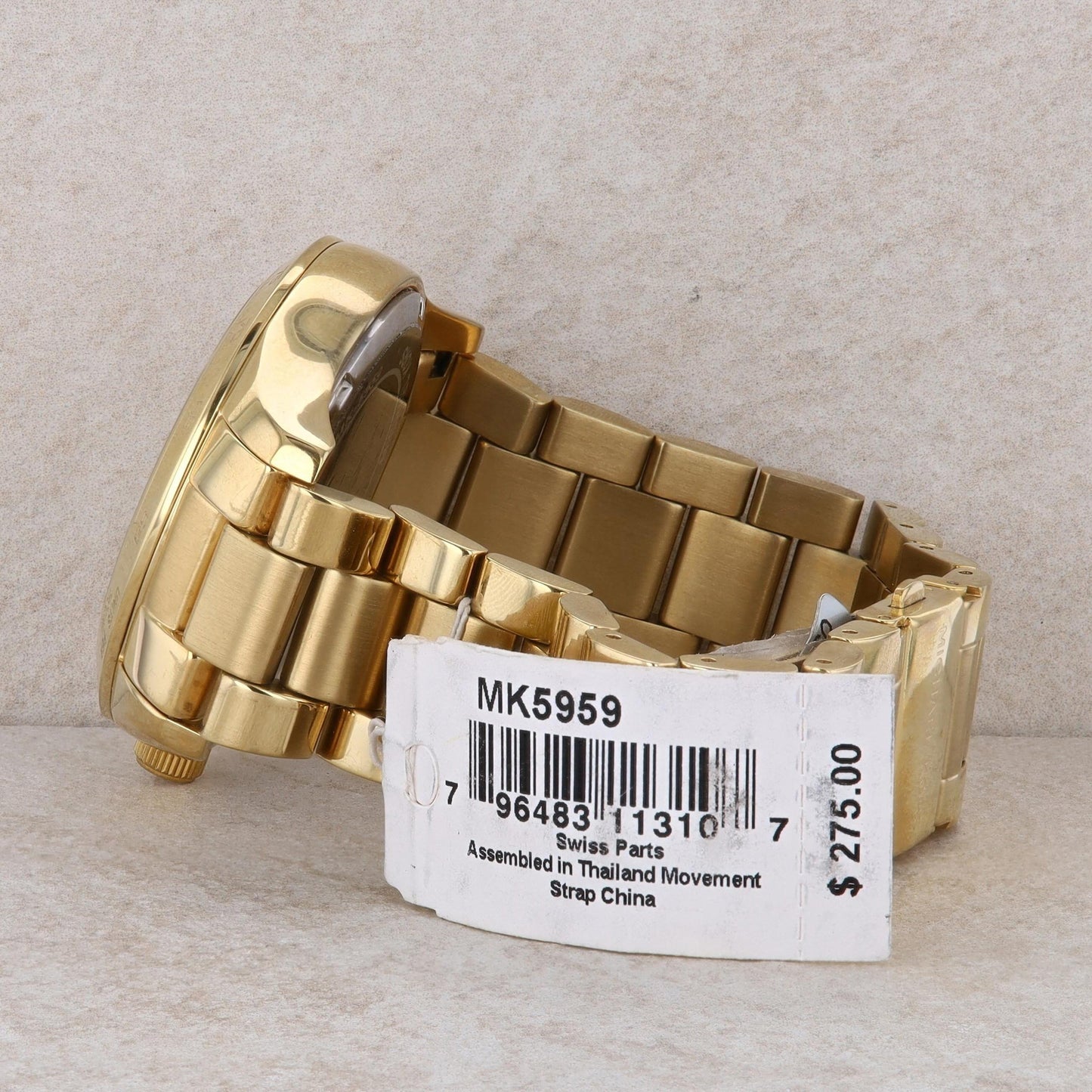 Michael Kors "Layton"; Ladies Yellow-Tone Watch #MK5959