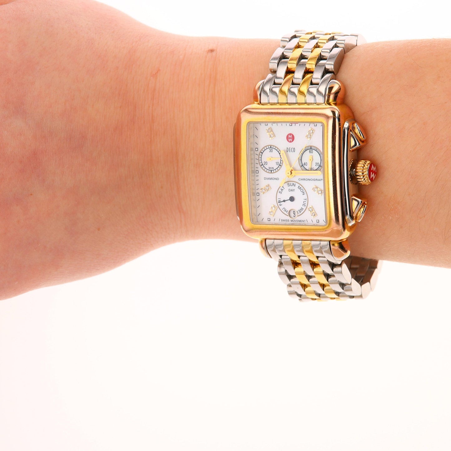 Stainless Steel Two Tone Gold Plated Michele Ladies Watch