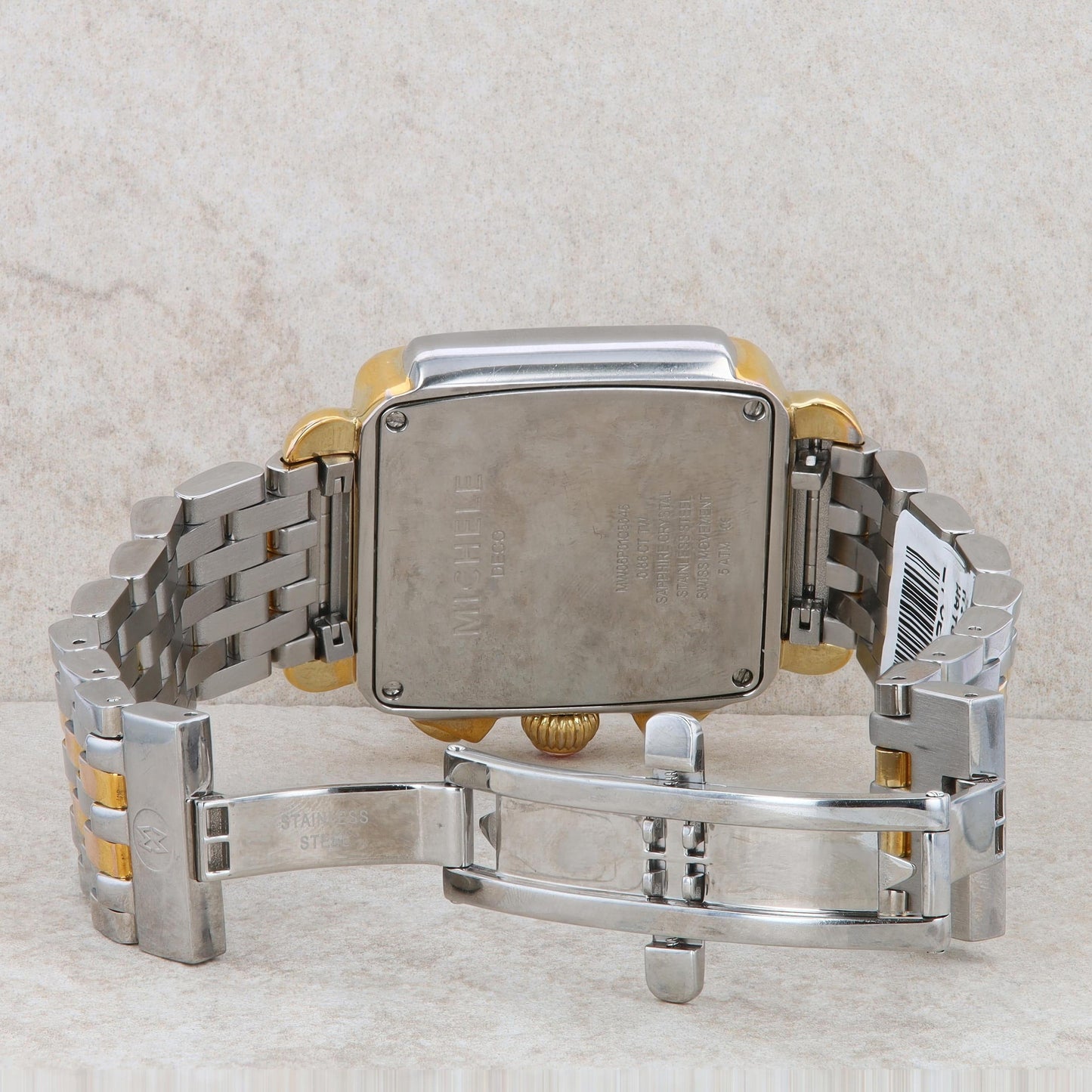 Michele Two-Tone Stainless Steel Two Tone Gold Plated Diamond Watch