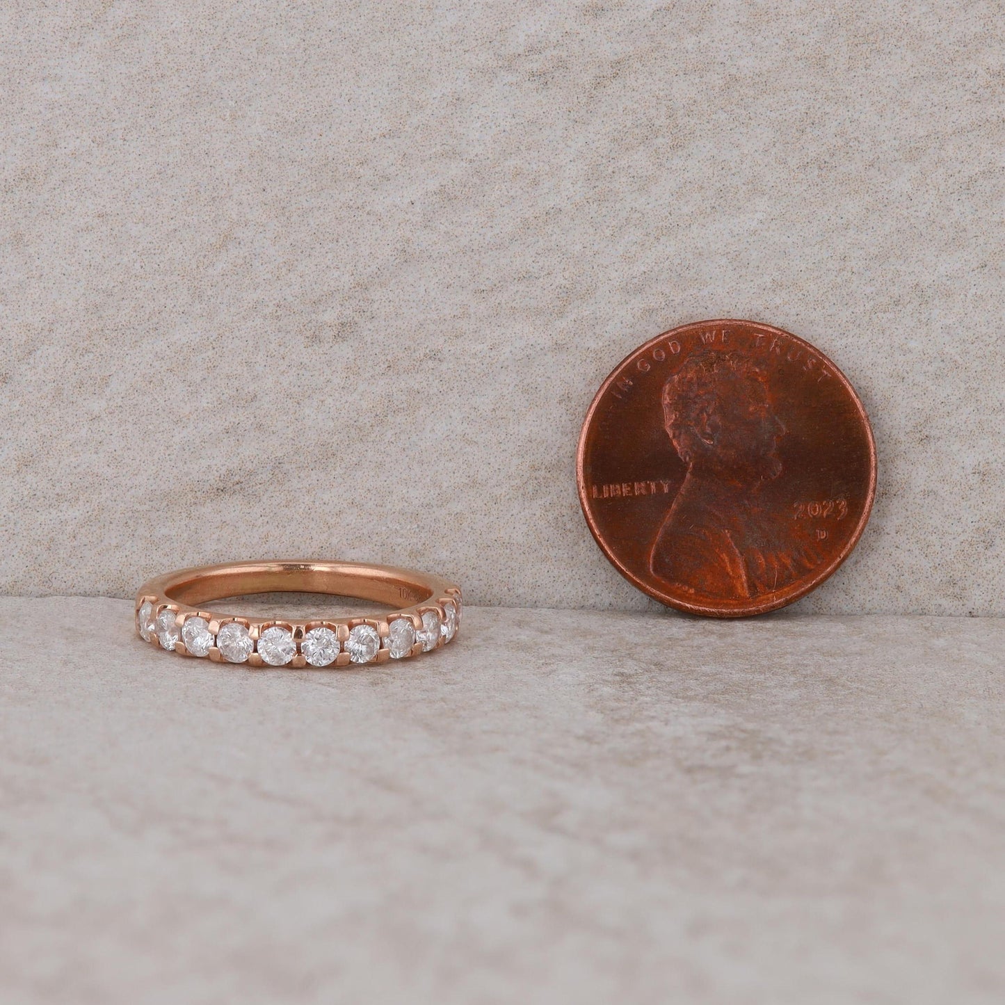 10k Rose Gold Diamond Band